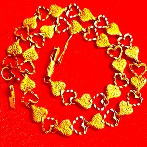 WOW POSHMARK - Authentic 14K Gold Supermodel Hearts Charm Bracelet